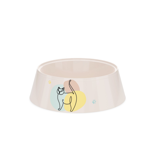 Миска для кошек 0,3л "Мур-мяу" (бежевый)(уп30) М7853