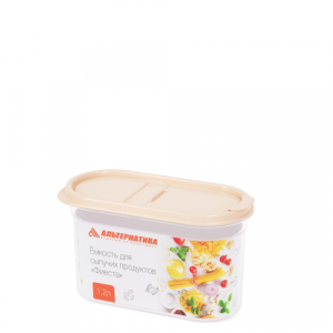 Емкость для сыпучих продуктов "Фиеста" 1,2л с клапаном(бежевый) М8781