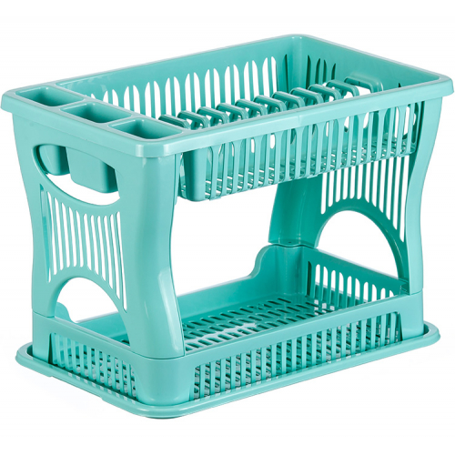 Сушилка для посуды 2-х ярусная (Аквамарин) (уп.8) МП1175